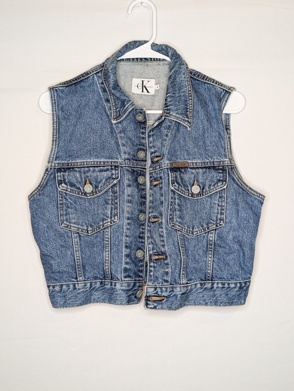 Vintage Calvin Klein Blue Denim Vest Retro